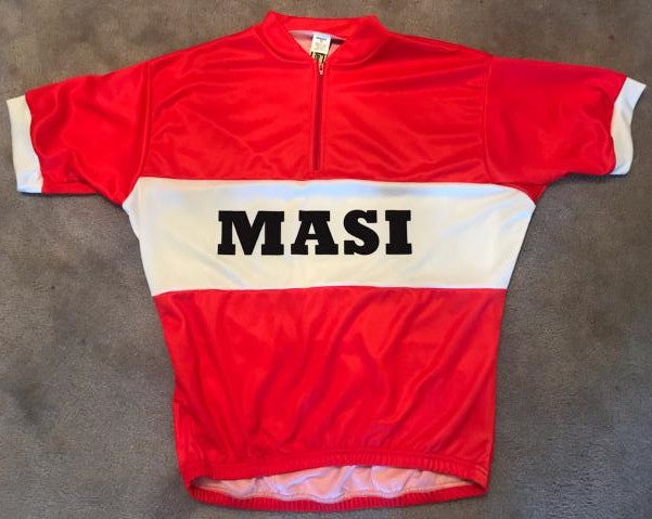 Coolmax Cycling Jersey M Red and White - White Cuffs
