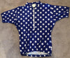 Coolmax/Poly/Lycra Cycling Jersey Blue with White Stars - GREAT FOR 4TH OF JULY!!!